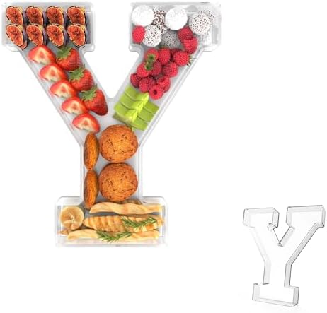 13.8" Acrylic Letter Charcuterie Tray,Fillable Alphabet Box (Letter Y)