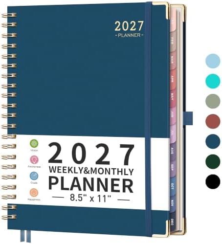 RETTACY 2027 Planner, Weekly and Monthly, Large Size (8.5" x 11")