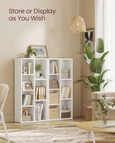 VASAGLE Bookshelf, 7 Cubes Storage Organizer, 19.7 x 9.4 x 41.7 Inches