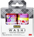 Scotch Expressions Washi Tape, 8 Rolls, Assorted Sizes & Colors