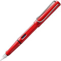 LAMY safari red - Fountain Pen with ergonomic grip & polished steel nib in size M - ideal for any Writing & Calligraphy - including LAMY T 10 blue cartridge - Right-Handed