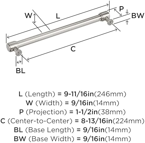 Amerock 8-13/16" Faircrest Satin Nickel Drawer Pull