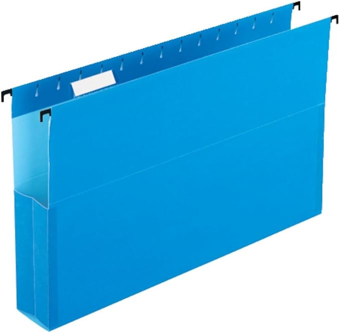 Pendaflex SureHook Reinforced Hanging Box File, 2", Legal, Blue, 1/5 Cut, 25 per box (59302EE)