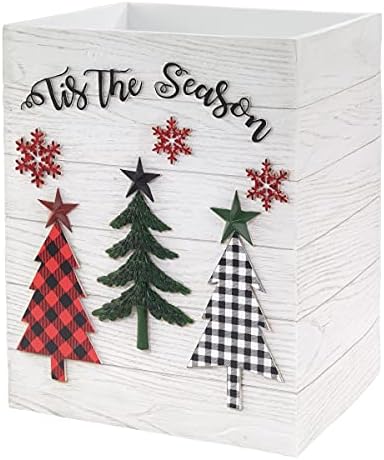 Avanti Linens - Wastebasket, Decorative Trash Can, Resin Bathroom Essentials, Christmas Decorations (Tis The Season Collection)