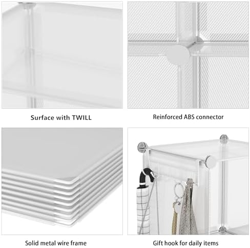 AWTATOS Cube Storage Organizer, Closet Organizers, 6 Cube Shelf, Clear