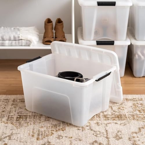 IRIS USA 4-Pack 40 Quart Storage Bins with Lids, Pearl