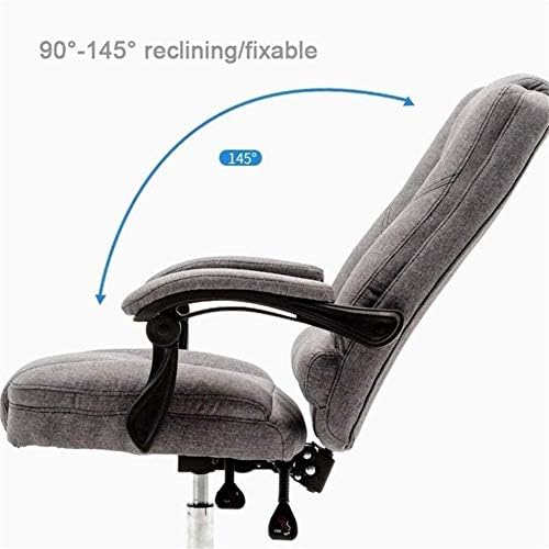 Chair with High Back Large Seat and Tilt Function Office Chair Linkage Arm Adjustable Height Seat with Footrest Suitable for Home Office Desk Chairs (Color : Blue) (Black)