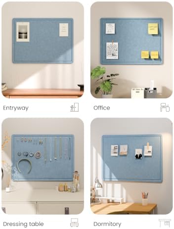 Fluxynara 23.6" x 17.1" Bulletin Board, Dusty Blue