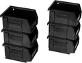 Akro-Mils 30210 AkroBins Plastic Storage Bins, 5"x4"x3", Black, 6-Pack