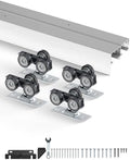 VEVOR Bypass Door Hardware, 6ft Heavy Duty Bypass Sliding Door Hardware Kit, Aluminum Alloy Sliding Closet Door Hardware Set for 2 Door System, Fit Door Thickness 1 3/8" - 1 3/4", Easy to Install