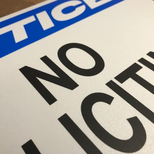 TRADESAFE No Soliciting Sign - Aluminum Safety Signs for Business, Light Reflective, UV-Resistant, Waterproof, 14” X 10” No Solicitors Sign