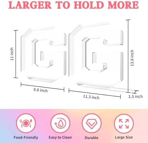 13.8" Acrylic Letter Charcuterie Tray,Fillable Alphabet Box (Letter G)