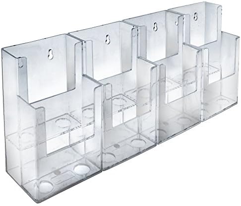 Azar Displays 252809 16.5" W x 3.75" D x 7" H 8-Pocket Tri-Fold Brochure Counter Display (2 Pack)