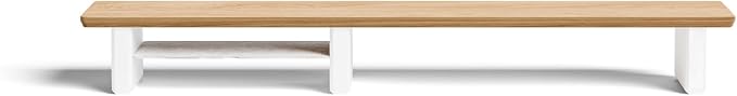 Raico Desk Cockpit Shelf Monitor Stand System Dual Screen Setup Wood Large Desk Accessory Organizer Unit (Oak, Medium v2 | 36 Inches)