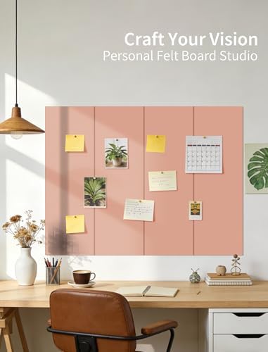 48" x 36" Cork Board Alternative, 12 Pack Felt Bulletin Board Tiles with 30 Adhesive Tabs Wall Push Pin Board for Office Classroom Bedroom Decor
