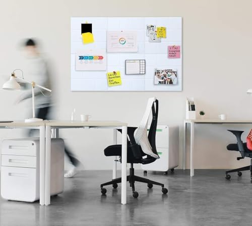 Large Cork Board Felt Board Tiles for Walls with 30 Push Pins, 11.8"x11.8" Pack of 6 Pin Board Notice Boards for Home Office Kitchen, Bulletin Board Wall Tiles for Photos Memos