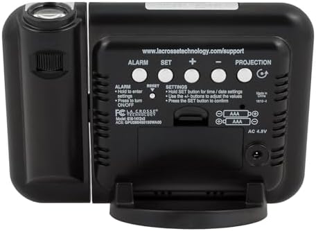 La Crosse Technology 616-1412 Projection Alarm Clock with Indoor Temperature