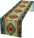 Aztec Southwest Table Runner, Ethnic Style Design Geometric Triditional Kitchen Table Runners Table Setting Decor for Garden Farmhouse Wedding Party Holiday Dinner Home, 13x90 Inch