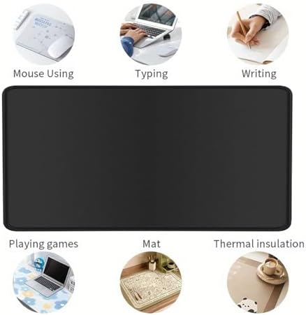 Rcege Large Gaming Mouse Pad Extended Desk Mat with Non Slip Stitched Edge