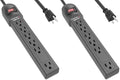 Amazon Basics Surge Protector Power Strip, 6-Outlet, 790 Joules, Circuit Breaker, LED Indicator Light, 6ft Extension Cord, Black (Pack of 2)