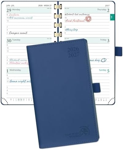 POPRUN Pocket Planner 2026-2027, Small 3.5''x6.5'' Academic Pocket Calendar