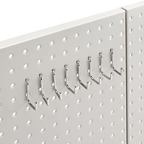 Amazon Basics Rectangular Metal Pegboard Wall Organizer, Tool Storage Organization System, Rust and Scratch Resistant, 48-Piece Kit, Gray