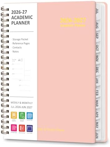 Planner 2026-2027, Weekly and Monthly Academic Planner, July 2026 - June 2027, Hardcover Calendar Agenda Book for School Year Planning, School Supplies for Teacher and Student, A5(6.3'' x 8.5'')