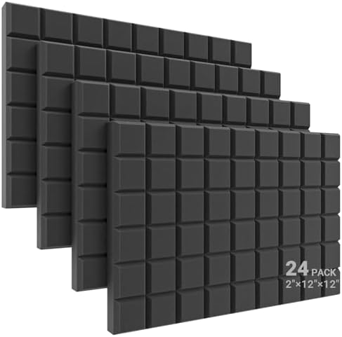 JBER 24 Pack Acoustic Foam Panels, 9 Blocks Studio Foam Sound Insulation