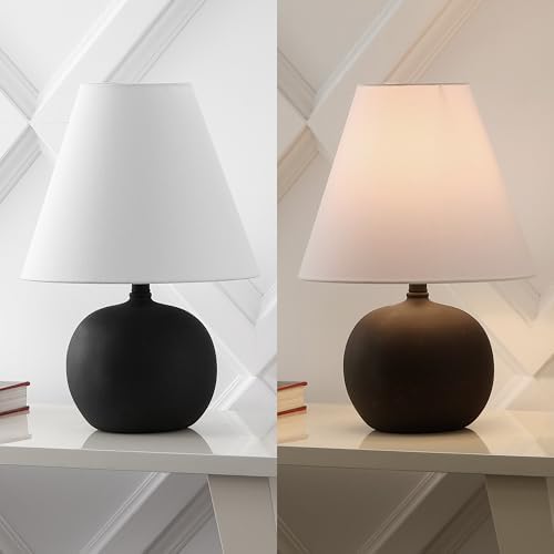 JONATHAN Y Asher 18.25" Gourd LED Table Lamp, Matte Black, Set of 2