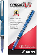 Pilot Precise V5, Extra Fine Point 0.5 mm Blue Pens, Blue, Pack of 12