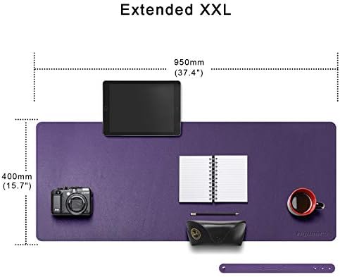 Mydours 38"x16" Large Desk Pad, Purple Desk Mat, XL PU Leather Mouse pad