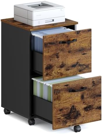 VASAGLE 2-Drawer File Cabinet, Small Rolling Filing Cabinet