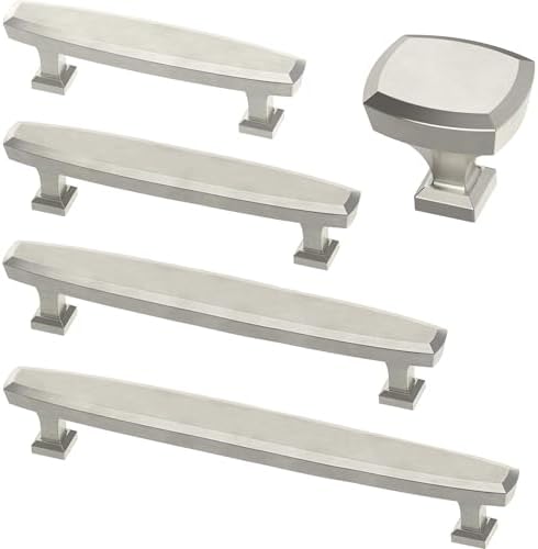 Franklin Brass 10 Pack Brushed Nickel Cabinet Handles 3 inch (76mm) Kitchen Cabinet Handles and Drawer Pulls for Cupboards and Dressers |Beveled