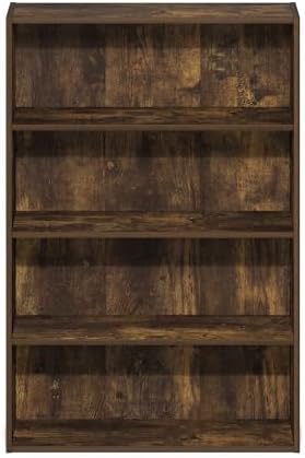 Furinno Basic Book Shelf, 4-Tier Bookcase with Open Shelf, Bookshelf, Cube Storage Organizer, 6 x 24 x 35, for Living Room, Bedroom, Home Office, Amber Pine
