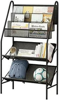 zktoermn Metal Storage Shelves Book, Newspaper, Magazine Storage Rack Storage Shelving Unit Organizer for Laundry Kitchen Bathroom Pantry Closet (Color : Black, Size : 55x28x92cm)