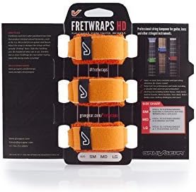 Gruv Gear Fret Wrap & Guitar Mute, Fretwrap for Acoustic, Electric & Bass | String Dampener Recording, Tapping & Practice Accessory (3 Pack, Small Orange, Fits 4 String Bass, 6 String Guitar)