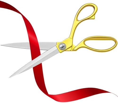 Amylove 1 Pcs 10.5'' Ribbon Cutting Scissors,Style1,Gold
