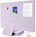 0.47" Thick Felt Pin Board 36"x24" Large Cork Board Alternative 6 Pack 11.81"x11.81"Felt Bulletin Board Wall Tiles Notice Board with 30 Pushpins for Home Office School(Fine-Light Purple)
