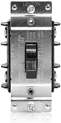 Leviton 40 Amp, 600 Volt, Double-Pole, Single Phase AC Motor Starter, Suitable as Motor Disconnect, Toggle, Industrial Grade, Non-Grounding, MS402-DS, Black