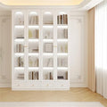 5-Layer Wood Barrister Bookcase with Multiple Drawers & Shelves Bookcase Bookshelf Integrated Home Living Room Study Cabinet Modern Display Cabinet Shelf White 63" L x 13" W x 91" H