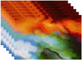 Batmerry Colorful Bright Oil Painting Placemats, Multicolor Psychedelic Washable Linen Table Mats for Kitchen Table Double Insulation Decor Dining Set Indoor Outdoor 12X18 in Set of 6