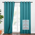 NICETOWN Sound Barrier 100% Blackout Divider Curtains 84", Noise, Heat and Cold Blocking Drapes with Felt Fabric Lining for Nursery/Daytime Sleep/Bedroom (Peacock Teal, 2 PCs, 52" Wide)