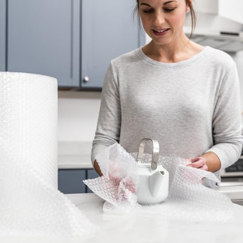Duck Brand Small Bubble Cushioning Wrap for Fragile Moving & Shipping, 350 ft Packing Wrap for Extra Protection in Boxes & Mailers, Clear Roll, Moving Supplies, Perforated Every 12 in