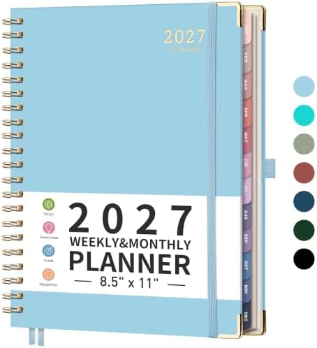 RETTACY 2027 Planner, Weekly and Monthly, Large Size (8.5" x 11")
