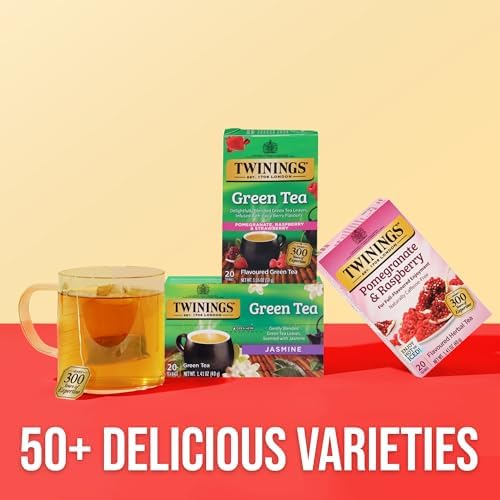 Twinings Green Pomegranate, Raspberry & Strawberry Tea Bags 20 CT (6 Pack)