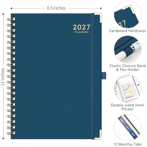 RETTACY 2027 Planner, Weekly and Monthly, Large Size (8.5" x 11")