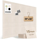 Large Cork Board for Walls 59" x 36",15 Pack 12"X12"Felt Bulletin Board Tiles with 120 Adhesive Tabs,Cork Board Alternative for Office Decor, Push Pin Board Wall Organizer-Oatmeal