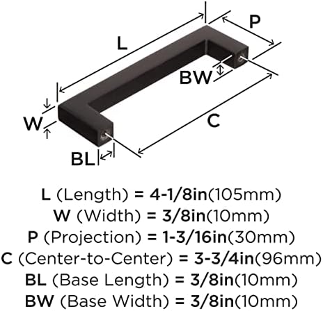 Amerock 10 Pack 3-3/4" Monument Oil-Rubbed Bronze Drawer Pull