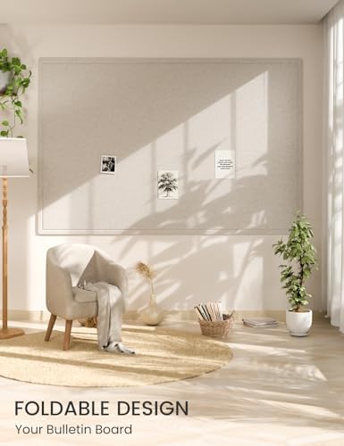 Fluxynara 70.8" x 47.2" Large Bulletin Board, Oatmeal