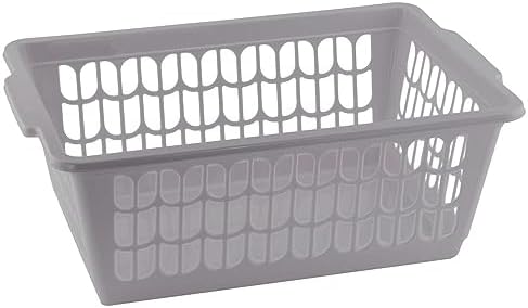 YBM HOME Plastic Perforated Storage Basket Bin Office Drawer, Shelf Desktop Countertop Tray Organizer 32-1188 (1, grey)